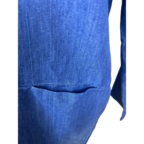 SSKNKN Womens Blue Denim Long-Sleeve Tunic Dress With Pockets Size XXL - Picture 3 of 8